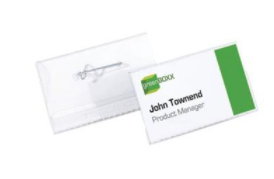 Durable Pin Name Badge 40x75mm Clear (100 Pack)
